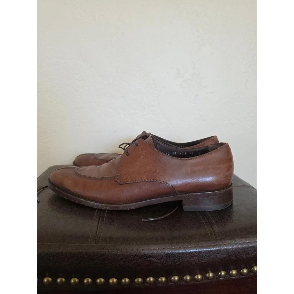 Salvatorre Ferragamo Brown Leather split/apron toe Lace Oxford Derby Shoes sz10D